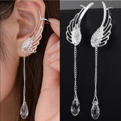 Fashion Angel Wings Feather Earrings Ear Stud For..