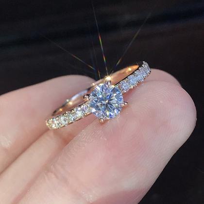 Shiny Crystal Ring Simplicity Elegant Temperament..