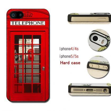 The Red Phone Booth Hard Case Cover For Iphone..