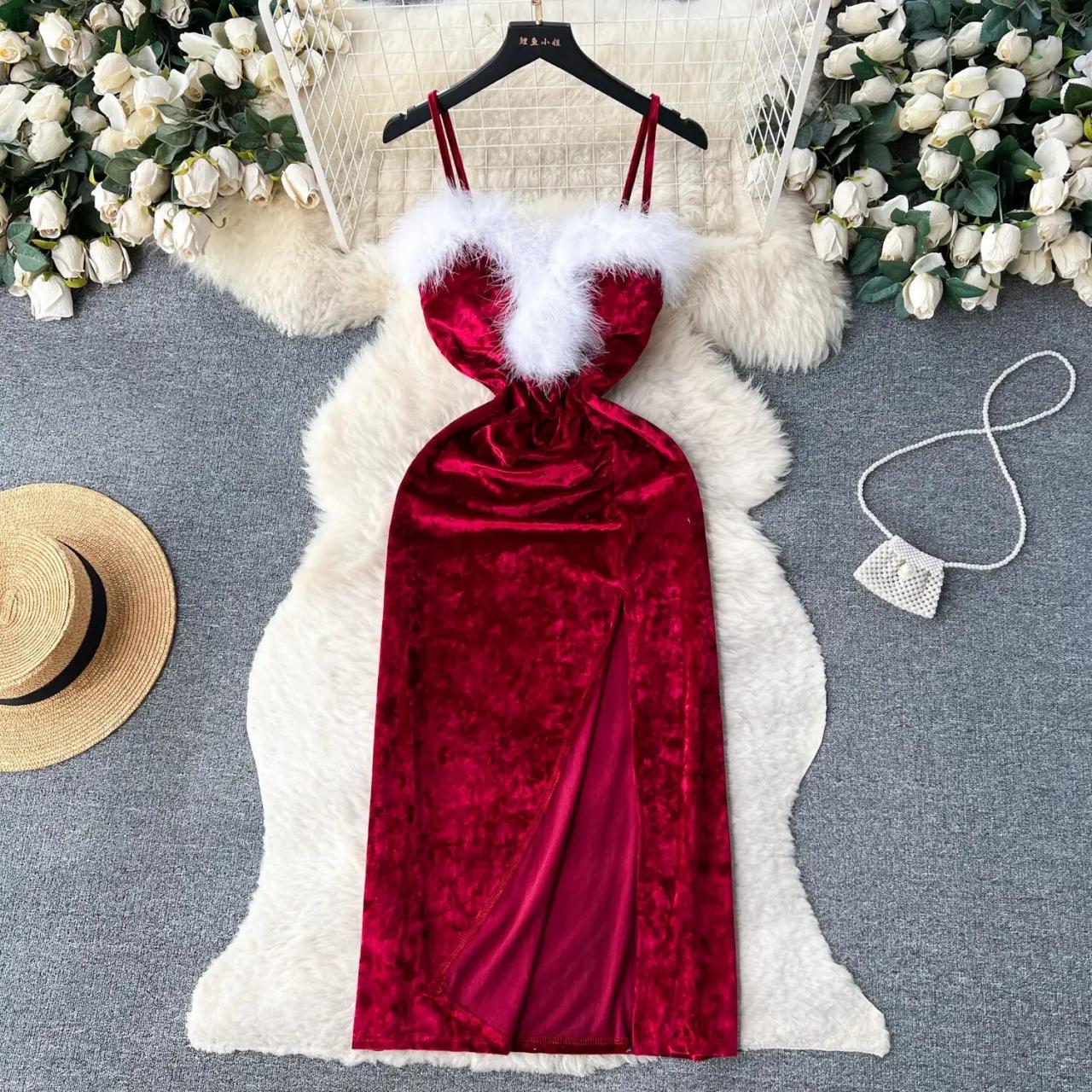 chinese dress ladies Amazon.com: Canbebig Womens Winter Retro Faux Fur Trim Swing Dress Long  Sleeve Deep V Neck Sexy Elegant Midi Dresses Fancy Xmas Party Dress Black :  Clothing, Shoes & Jewelry