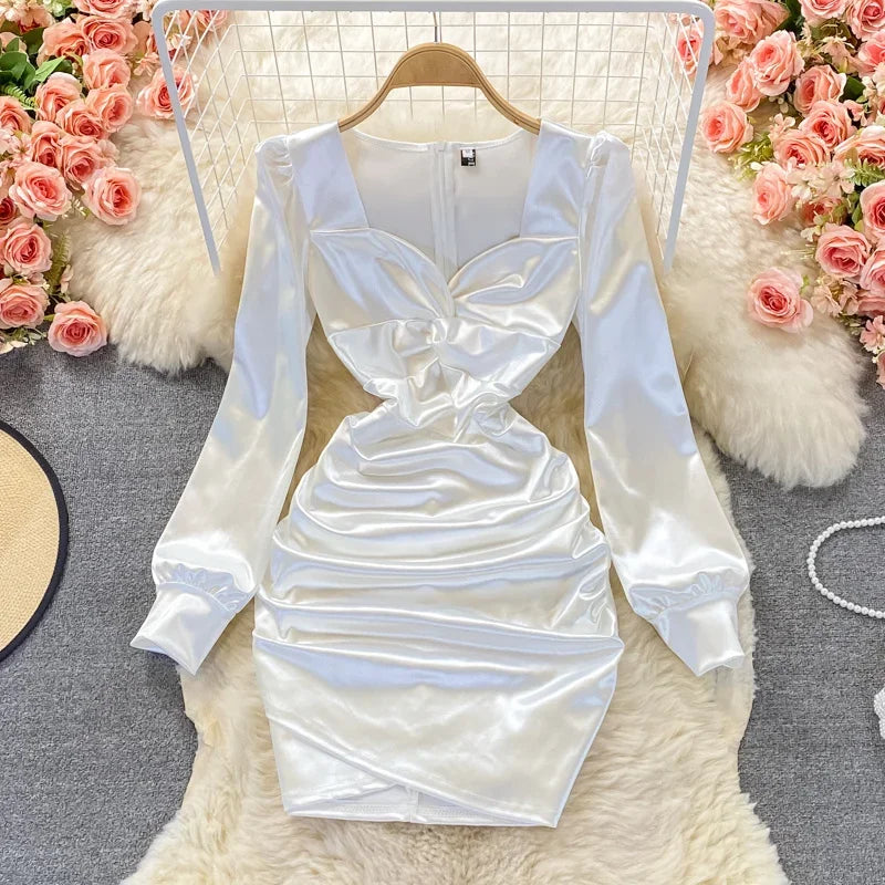 satin long sleeve bodycon dress Amazon.com: Geulis Women's Satin Bodycon Maxi Dress Mock Neck Long Sleeve  Formal Dresses Wedding Guest Dress 2025 Blue : Clothing, Shoes & Jewelry