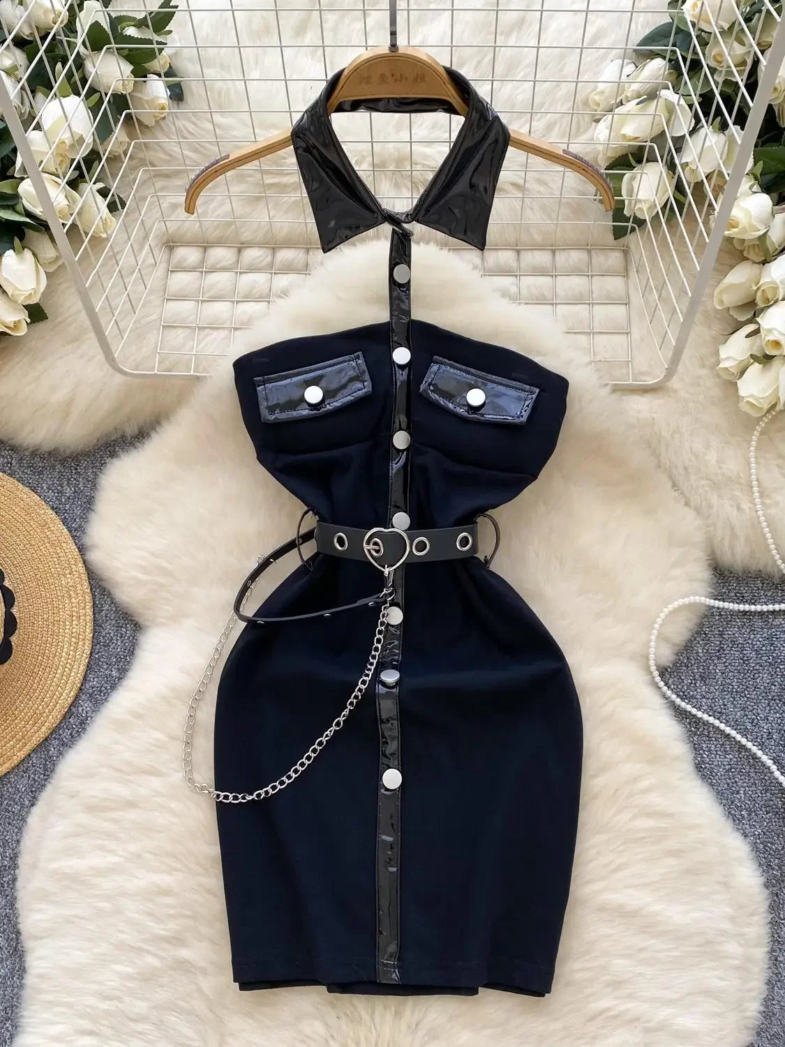 black denim strapless dress self-portrait - Black Denim Bandeau Midi Dress