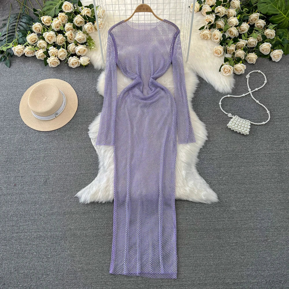 lavender mesh dress Lavender Mesh Ruched One Shoulder Asymmetric Dress  PinkBlush