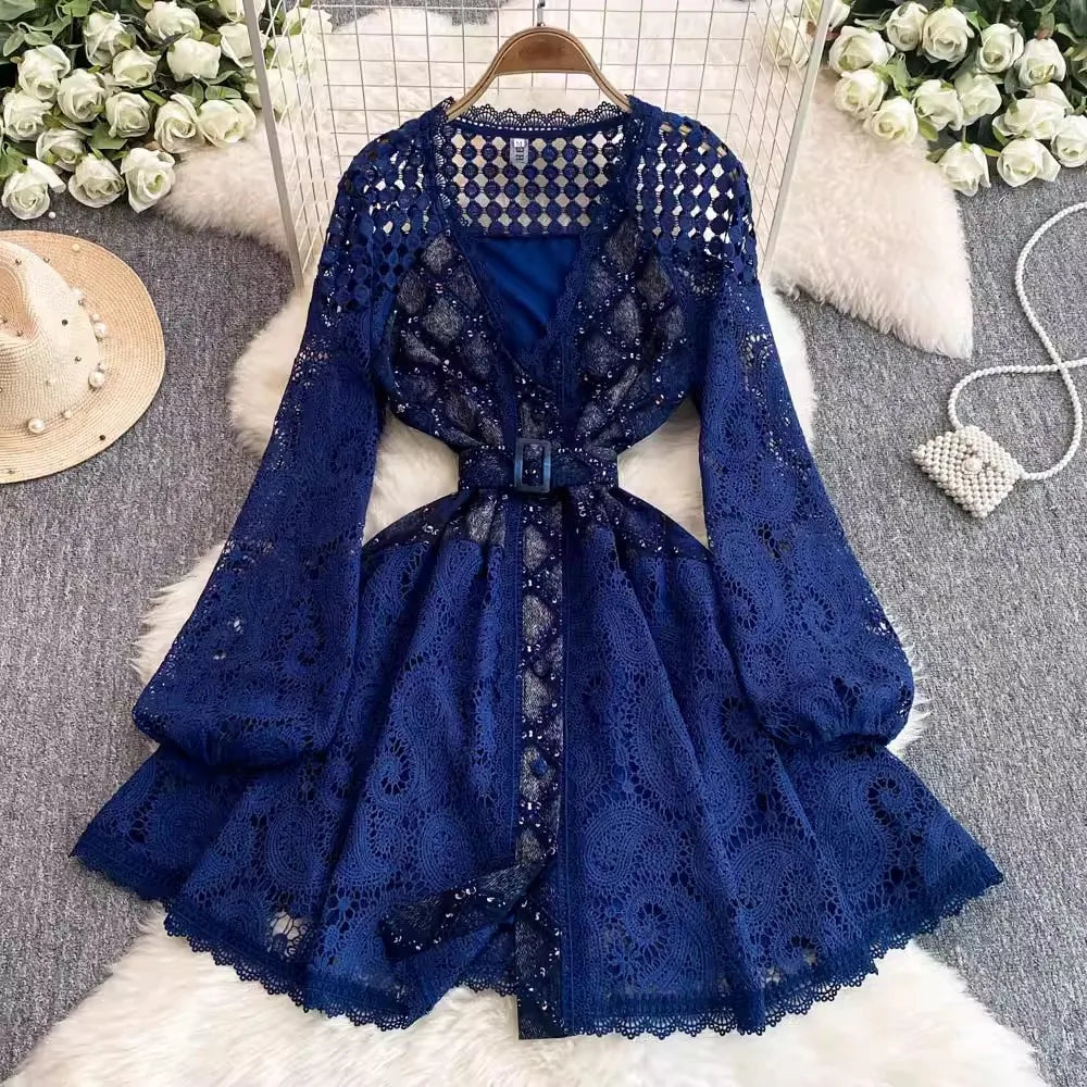 navy blue dress and cardigan The GREAT. Women's The Horse Lodge Cardigan - Blue - Size 2/M main image 0