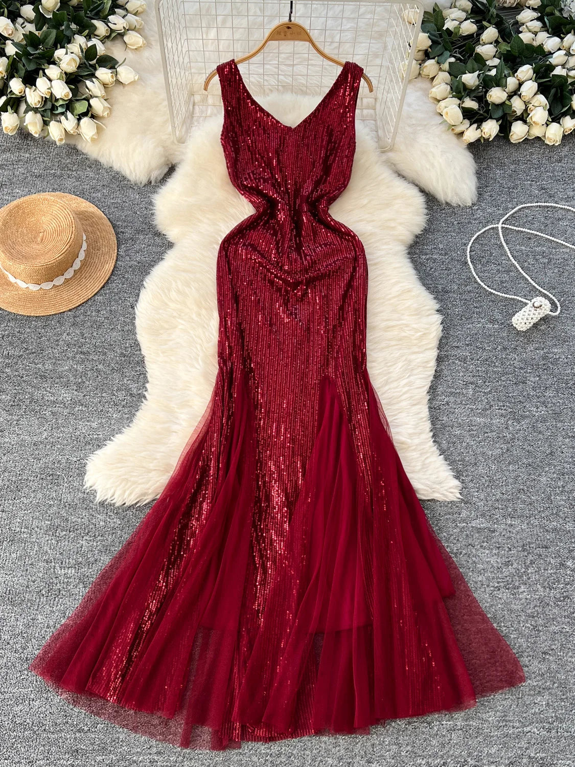 women glitter dress Red Sequin and Feather Dress with Off Shoulder Bodice – Embellished De –  WonderlandByLilian