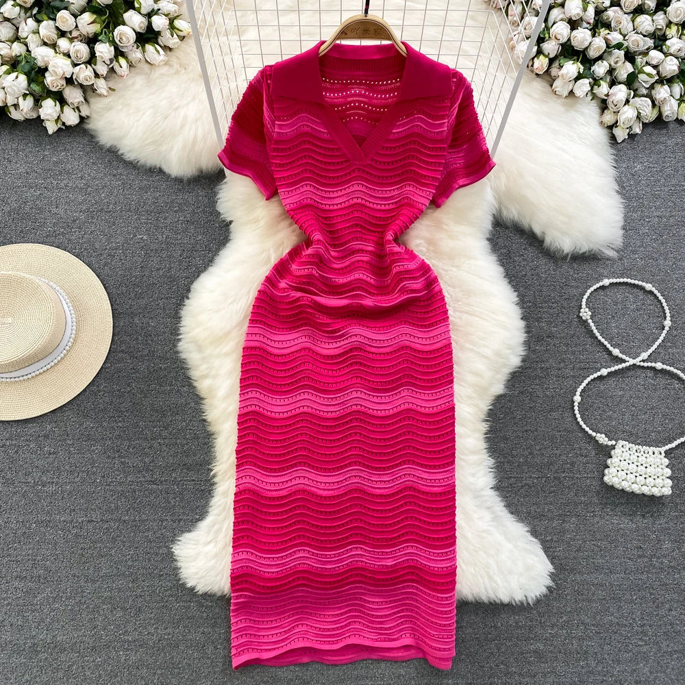 knit dress nude Elegant Nude Knit Dress with Open Back – Flamingo Fashion main image 0