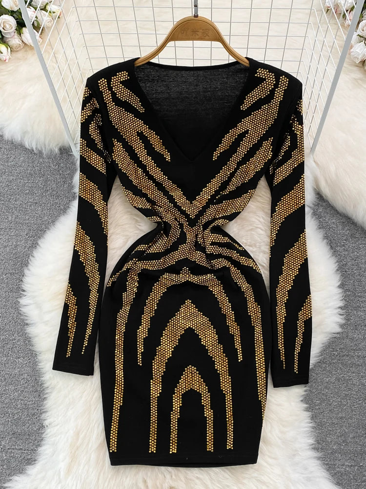 geometric sequin bodycon dress Geometric Sequin Mini Dress  Lidia Nova