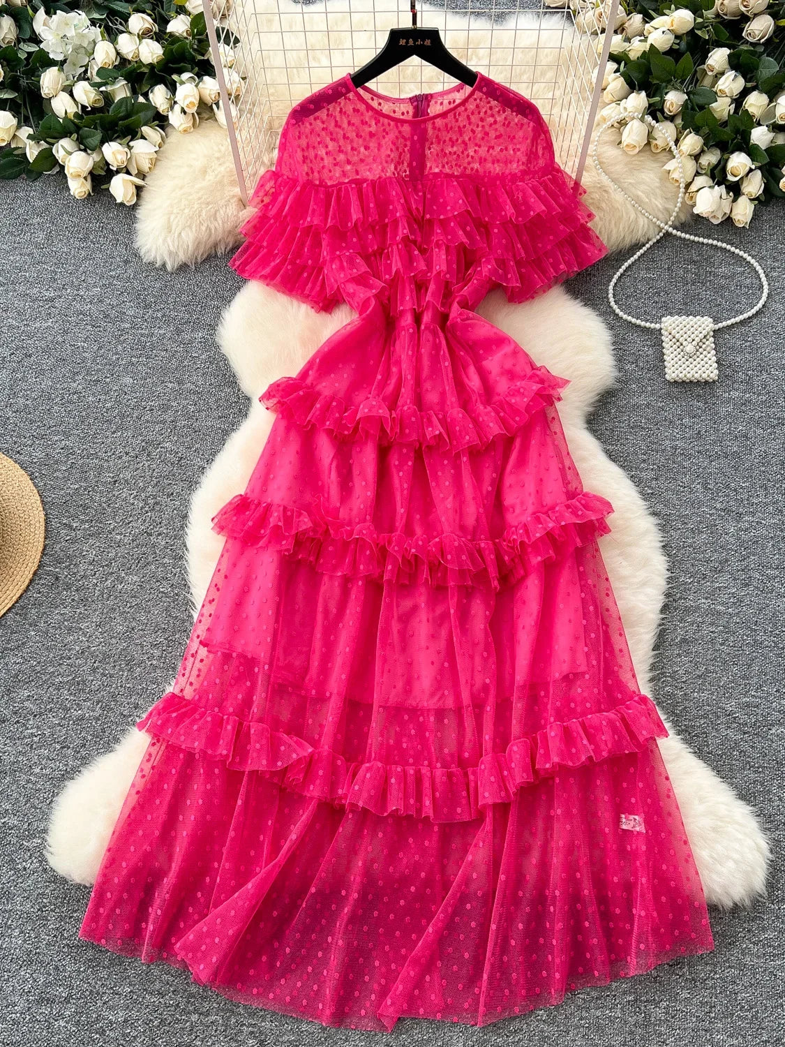 ruffled layered maxi dress Luca Floral Tiered Maxi Dress
