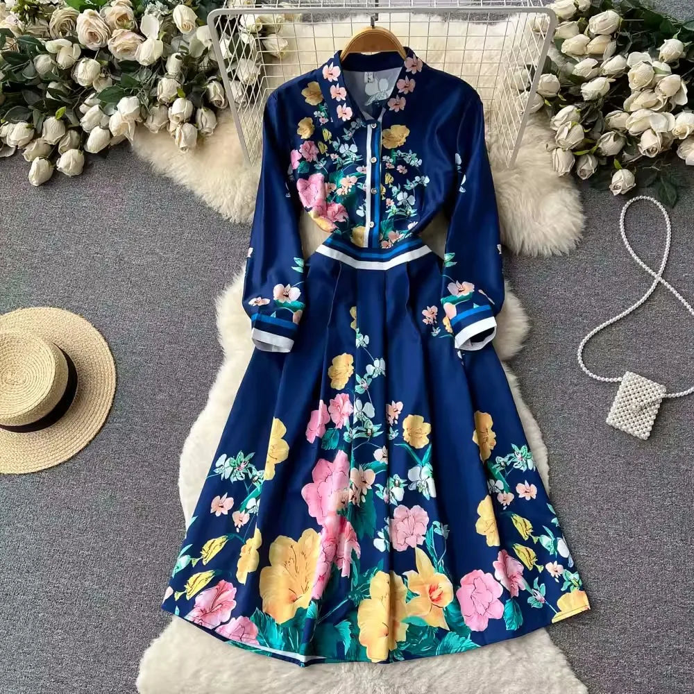 blue floral two piece dress Studio One Floral Printed Two Piece Jacket Dress main image 1