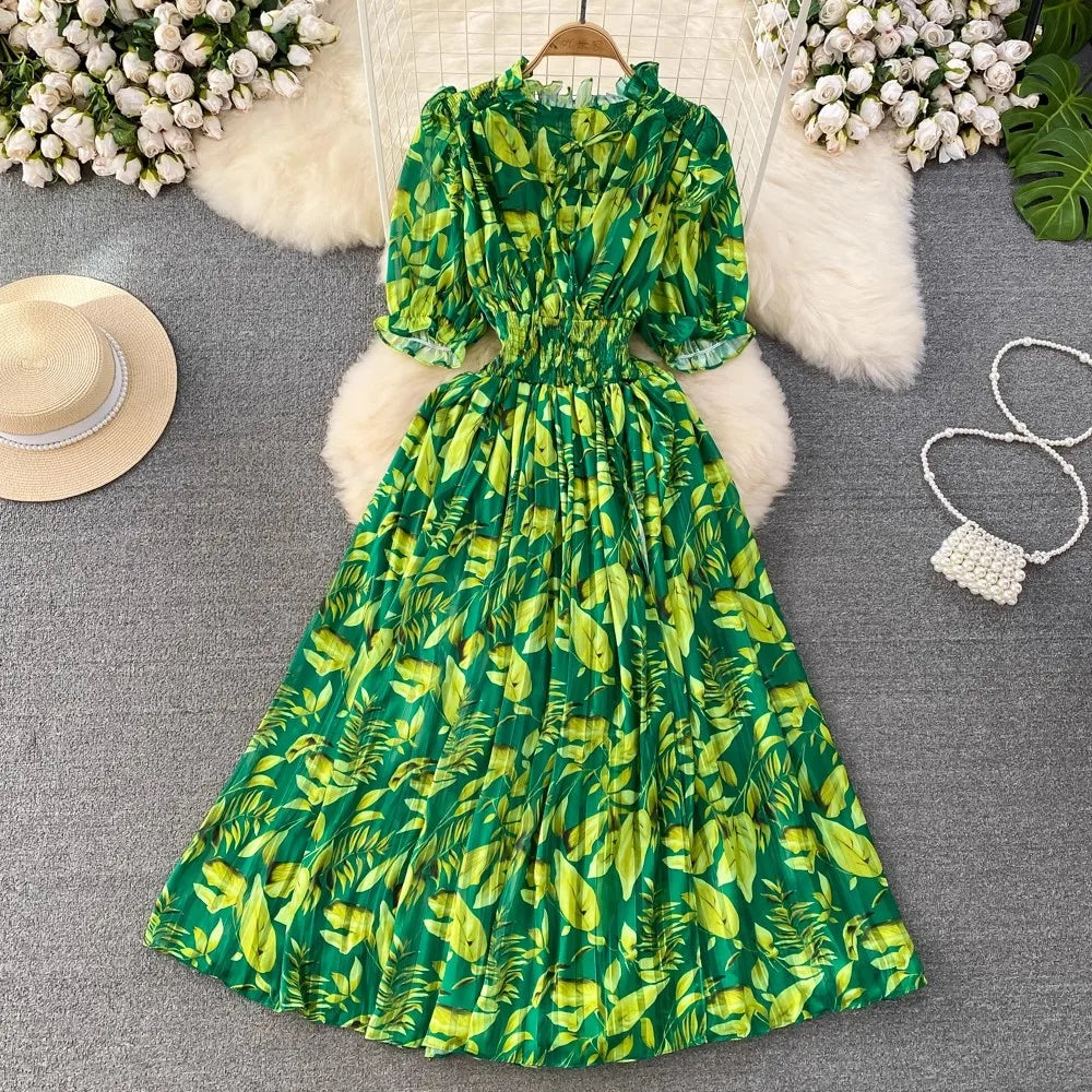 green floral flowy dress Primavera Couture 12013 main image 1