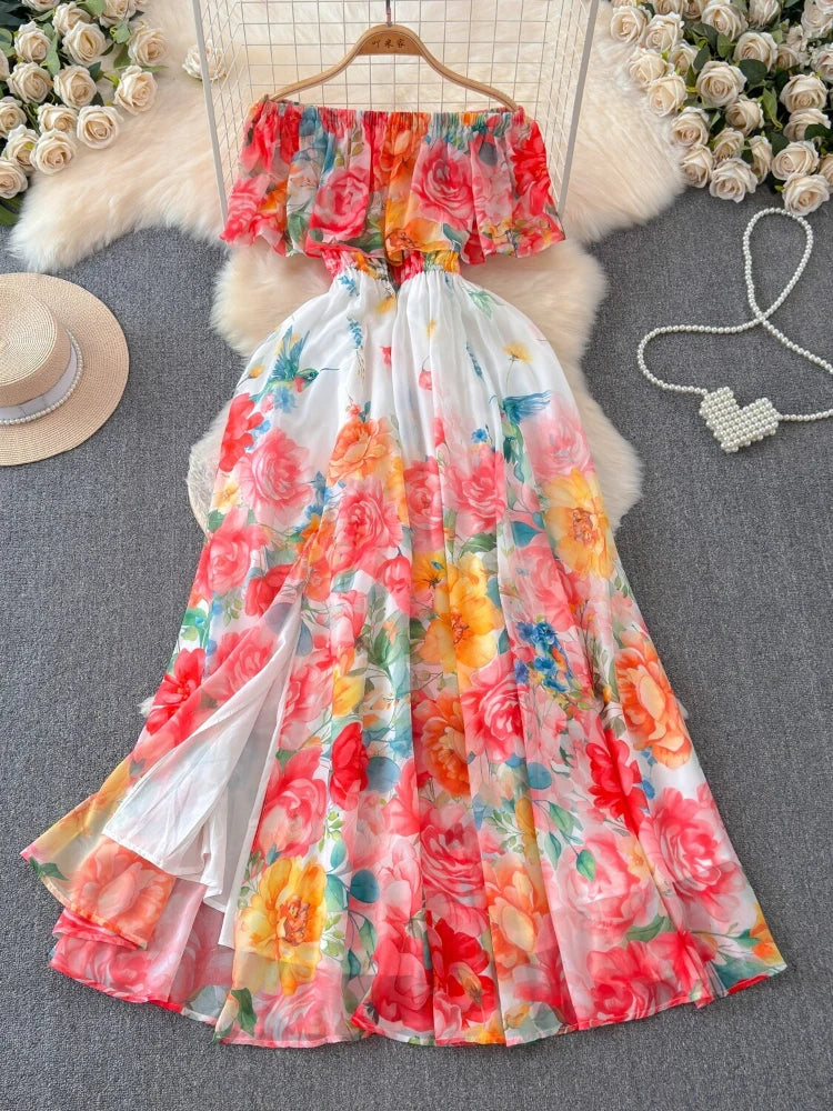 square neckline long dress Siren Square Neck Corset Maxi Dress main image 1