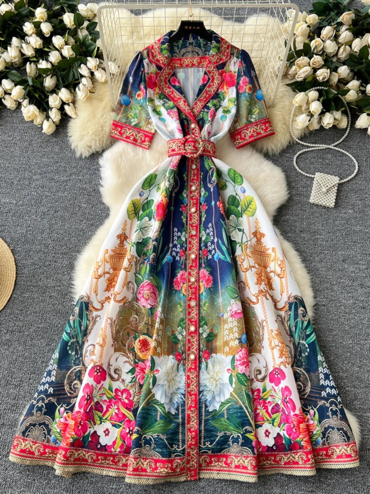 knee length dresses for ladies Rialto Floral Chiffon Maxi Dress- Women's Designer Luxury Dresses main image 1
