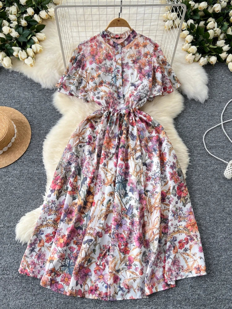 white christmas dresses Lavender Chiffon Prom Dresses 2025 Spaghetti Strap Formal Gown with Fl –  Viniodress main image 1