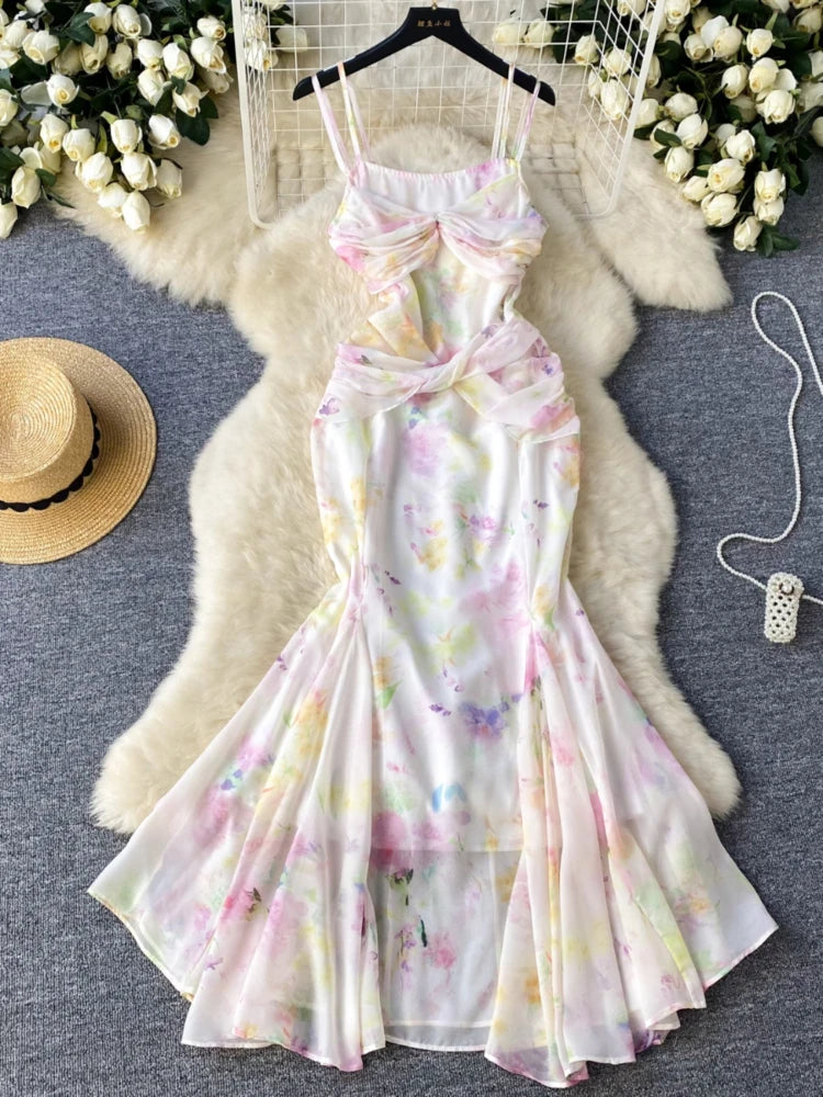 Spring Midi Dresses 2025 Floral Watercolor Sleeveless Dress with Flared Hem Spring Midi Dresses 2025 Floral Watercolor Sleeveless Dress With Flared Hem  on Luulla