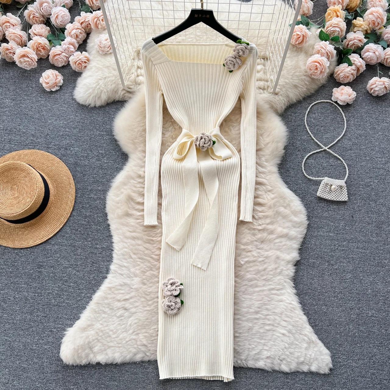 trendy knit dress Trendy Fave Open Back Long Sleeve Knit Mini Dress