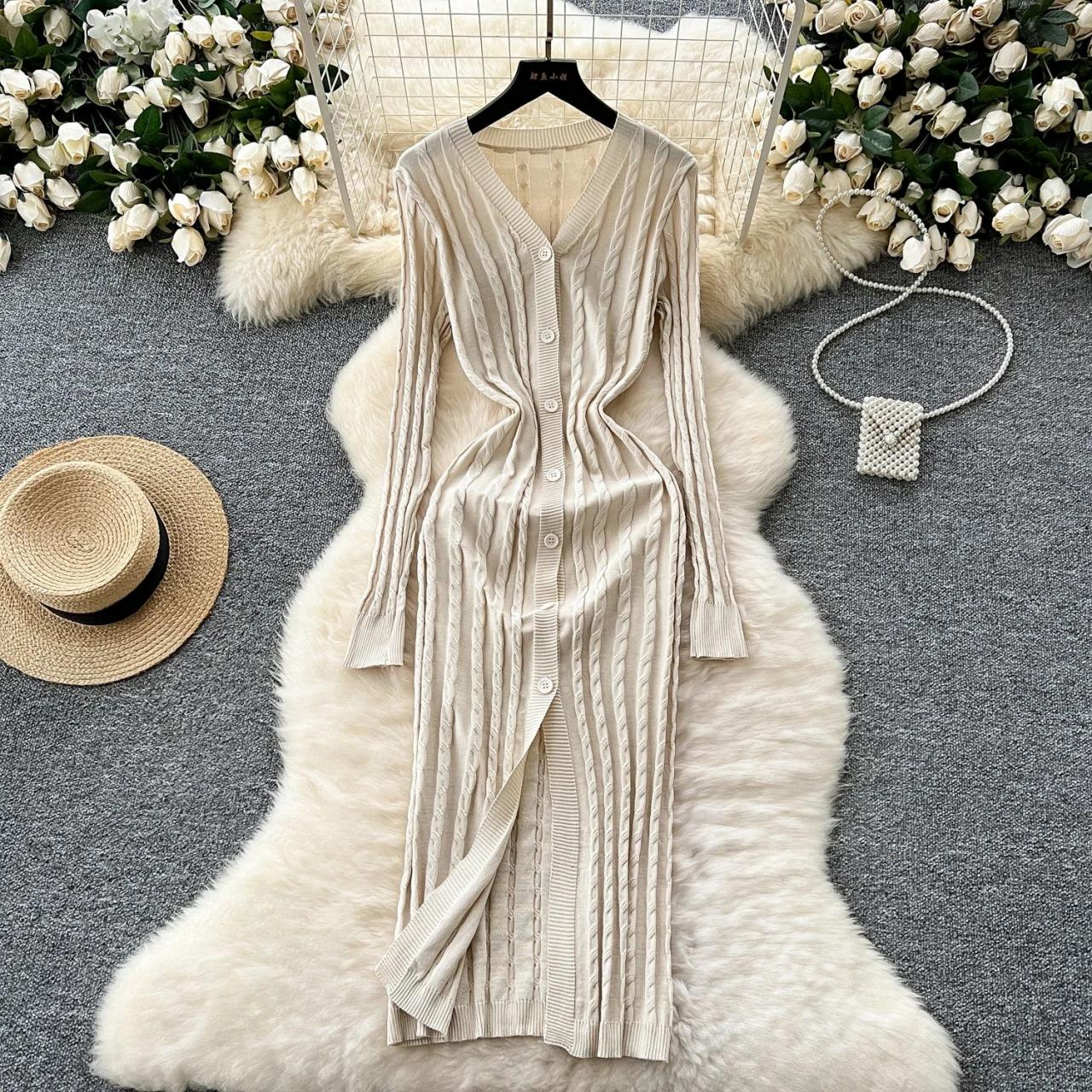 knee length dresses for ladies VALOR MIDI DRESS BRONZE – W I N O N A main image 1
