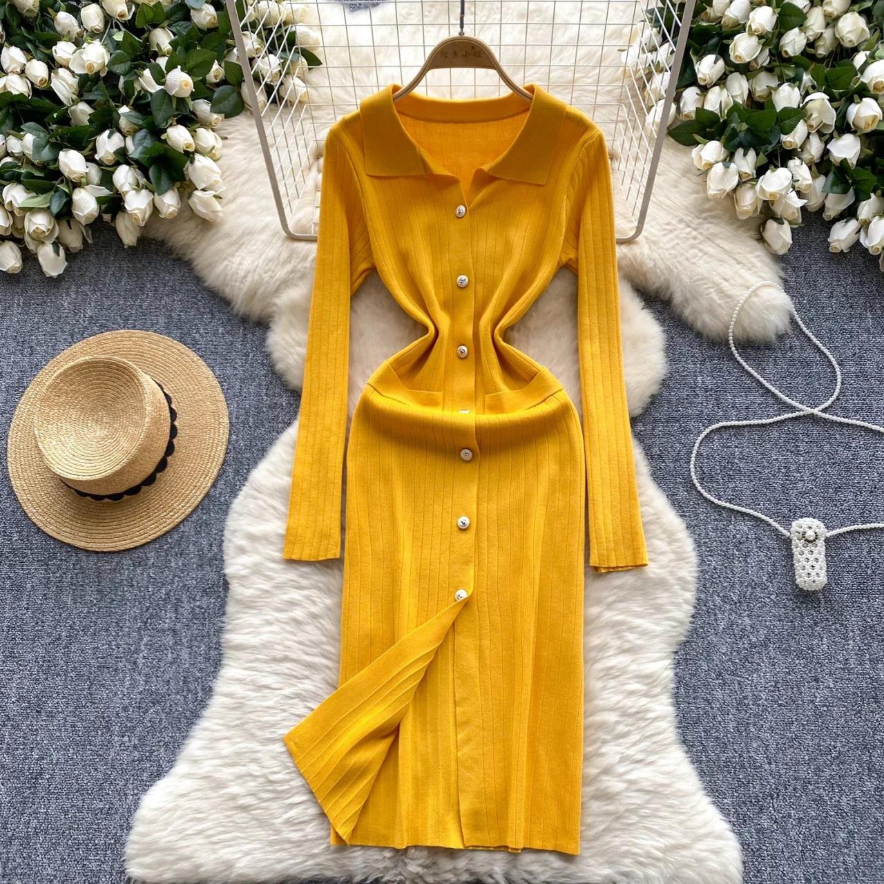 womens shift dress knee length Dusk Beige Warm Cotton Corduroy Knee Length Shift Dress 40