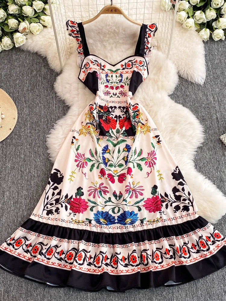chinese dress ladies Bosque Cultivo Embroidered Maxi Dress main image 1