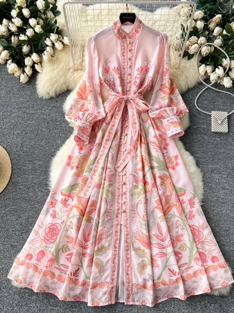 fitted lace wedding dress Rachel Pink Long Sleeved Wrap Summer Dress – Lush Rage main image 1