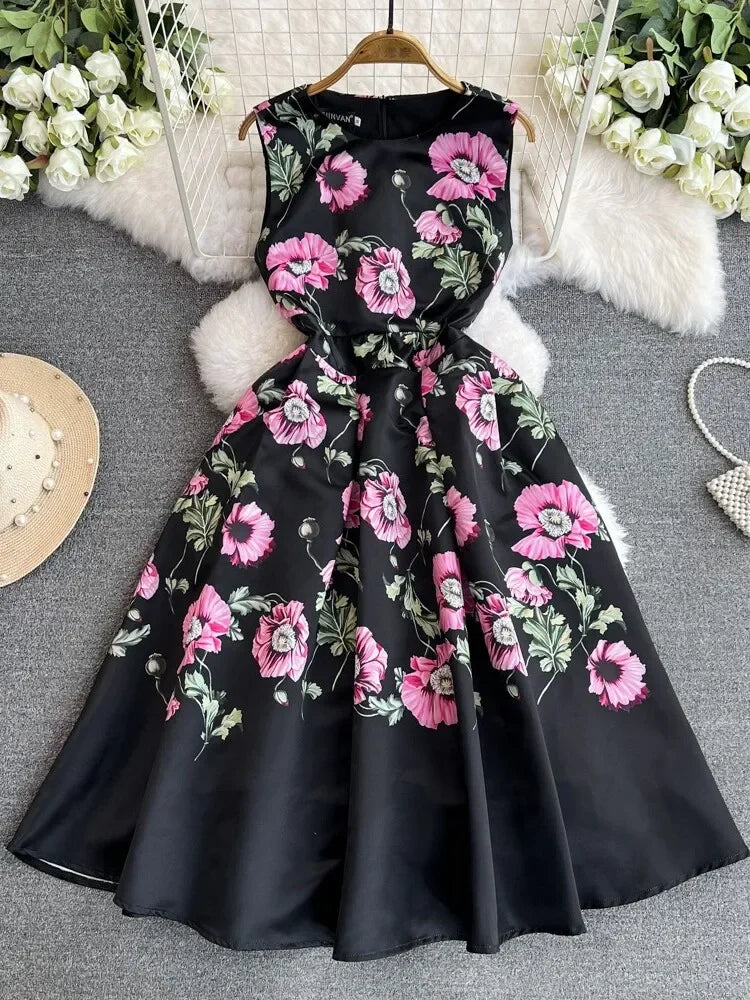 black floral summer dress Black and Blush Floral Print Wrap Midi Dress – AX Paris