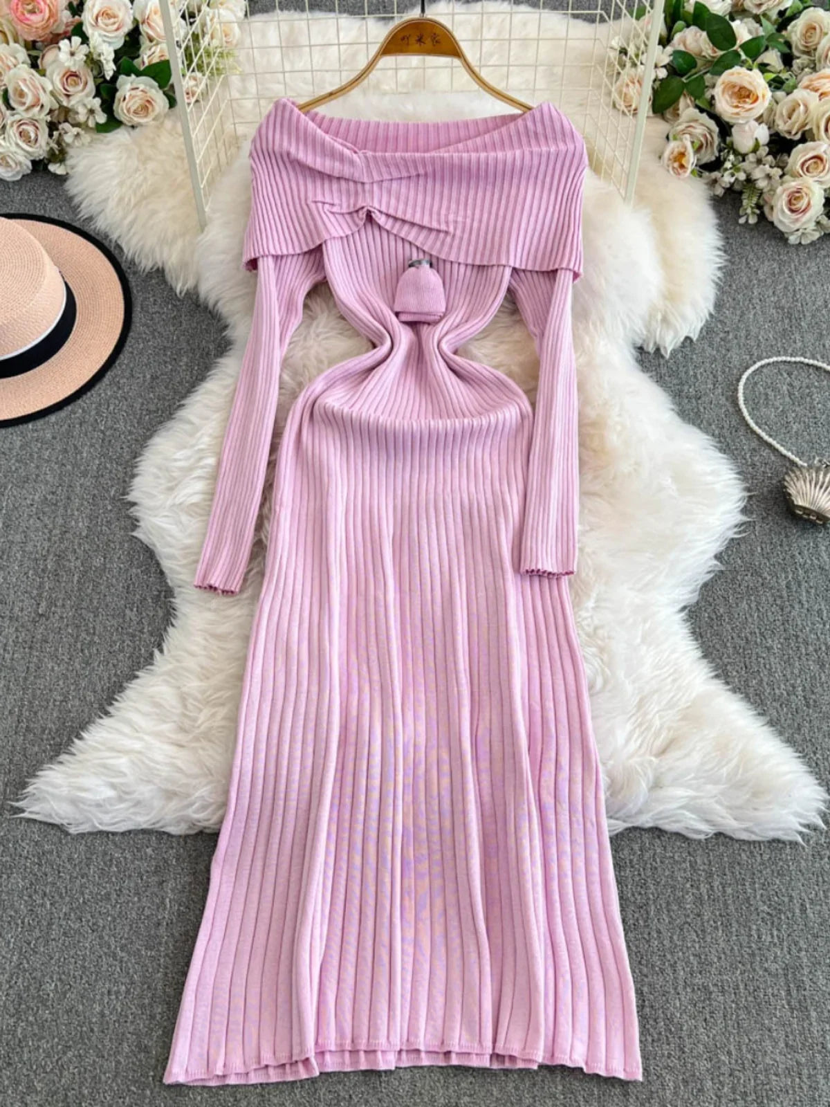 openwork knit dress Wave Openwork Crochet Maxi Knit Dress – ollieeandellie.com main image 1