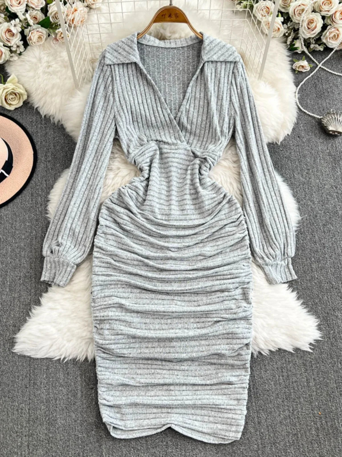 ruched rib knit dress A New Day Women's Rib Knit Side Ruched Dress