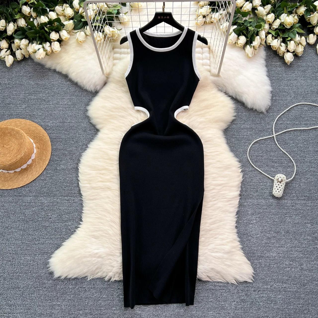 black sleeveless midi bodycon dress Curve-enhancing bodycon dress by MAGIC Bodyfashion main image 1