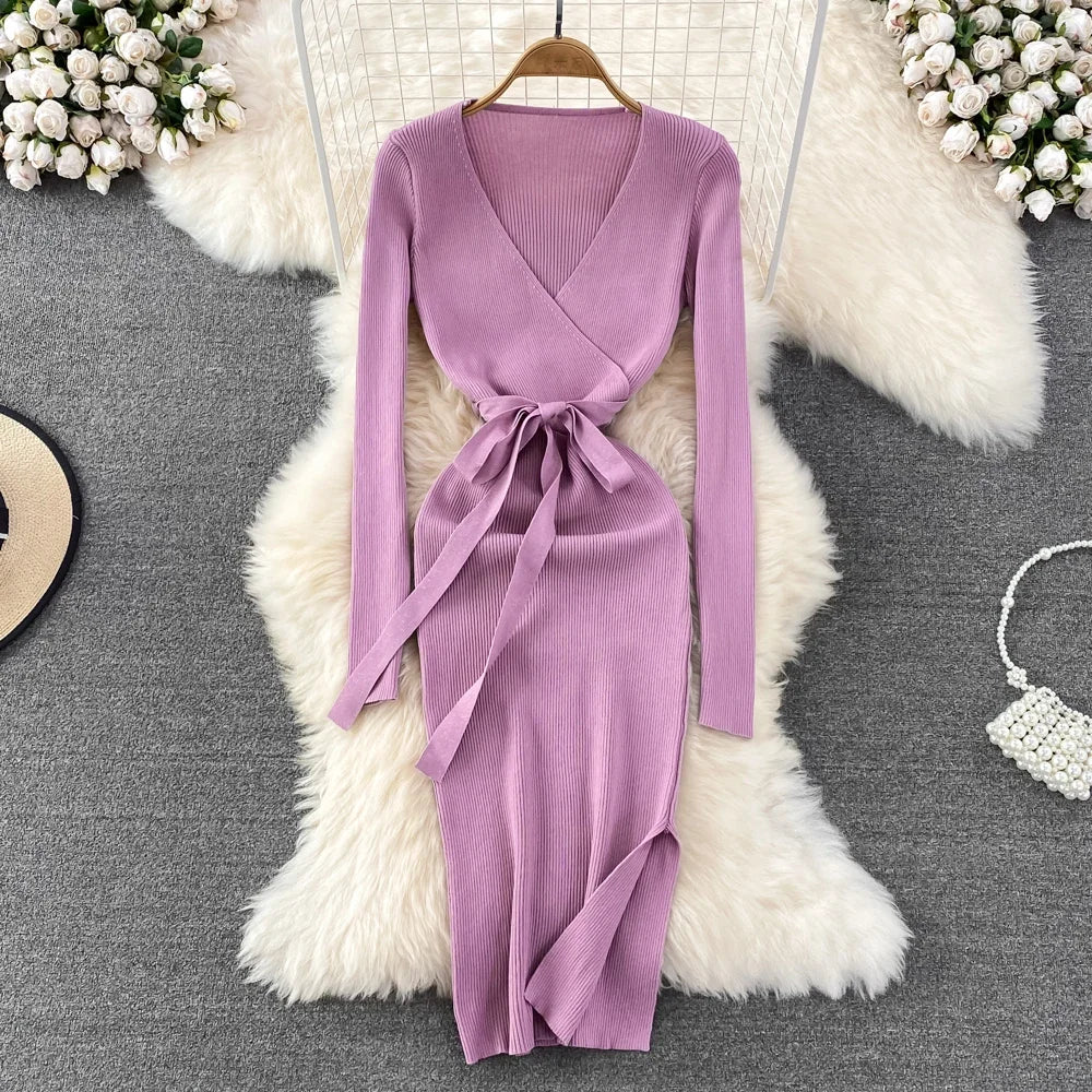 lilac knit dress All Yours Knit Midi Dress main image 1