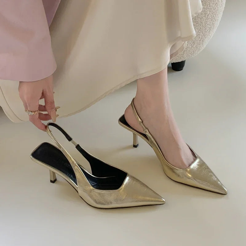 gold slingback dress shoes Golden slingback shoes ELOISA