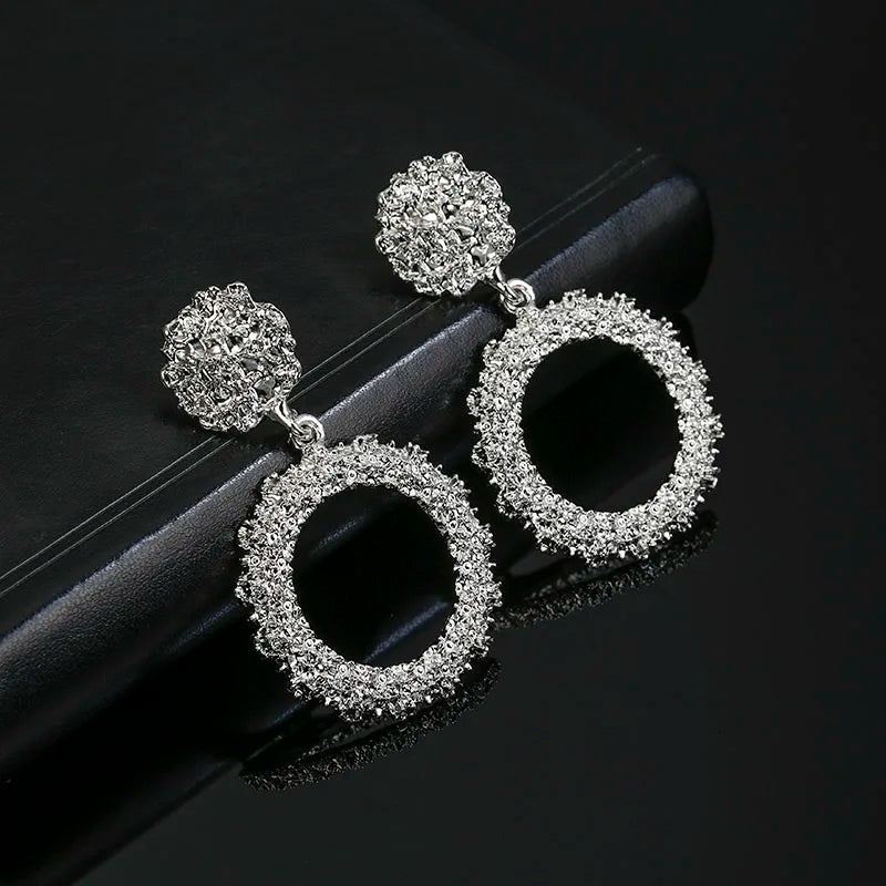 Sparkling Silver Crystal Tear Drop Earrings – Rachelle  Sparkling Silver Crystal Drop Earrings display picture 1