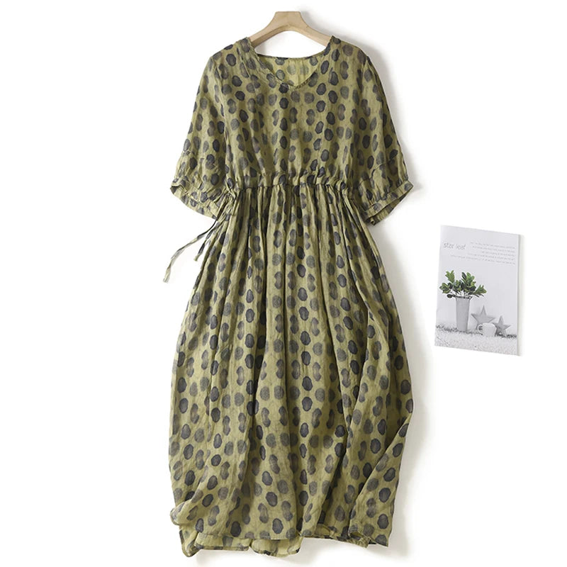 knee length dresses for ladies Lace & Beads Lydia Emerald Green and Beige Polka Dot Maxi Dress – Love My  Apparel
