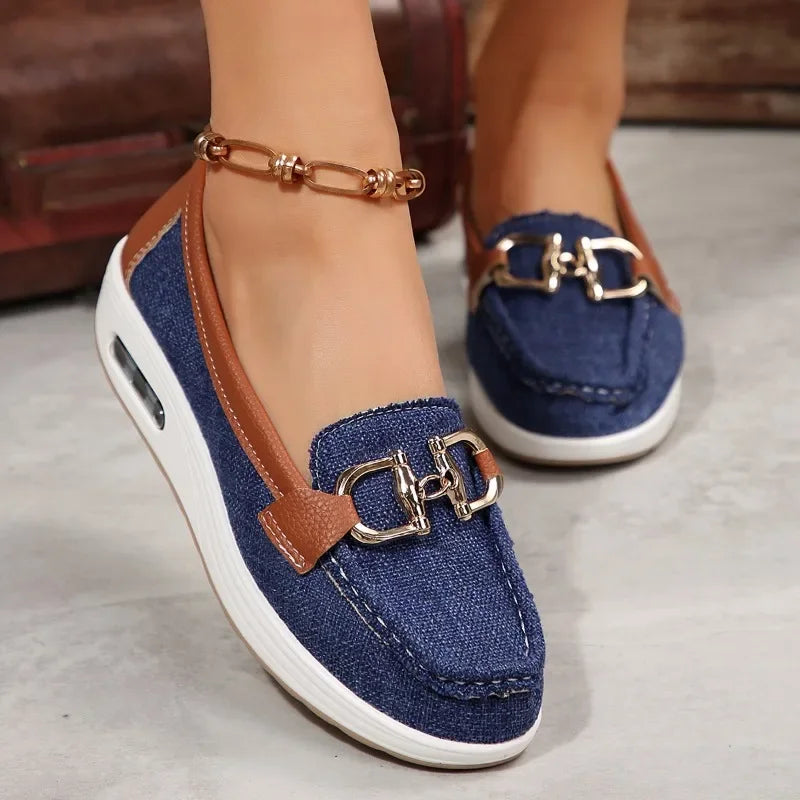 womens denim dress shoes Diesel Woman Blue Moccasins and Mules
