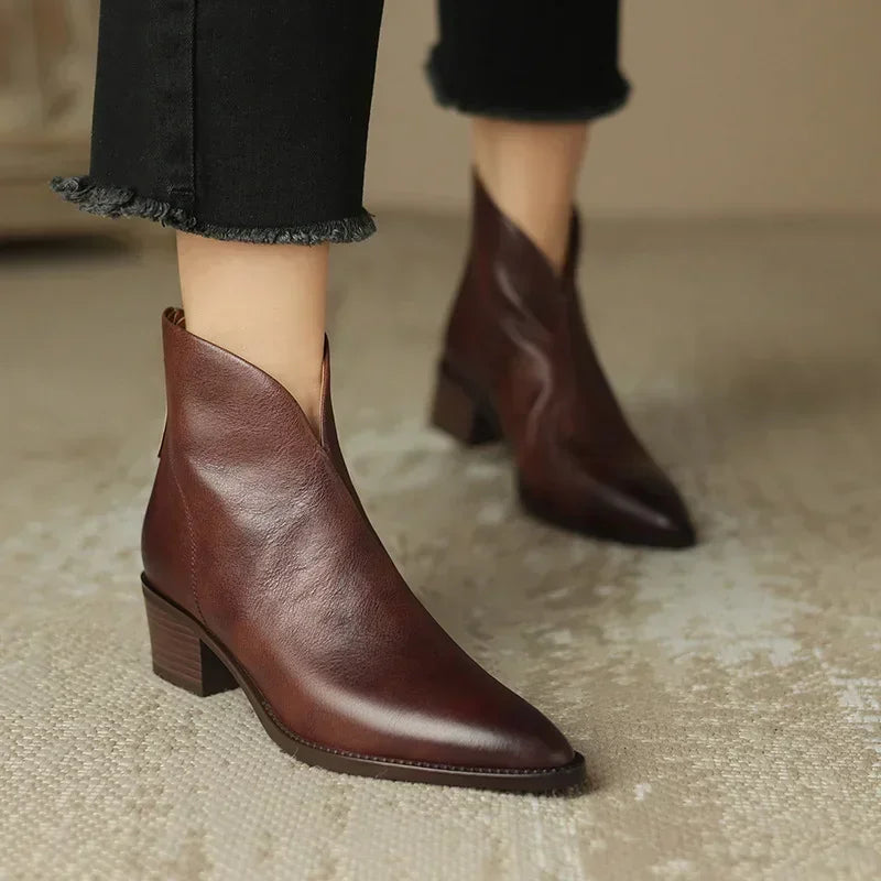 Brown Leather Boots with Sleek Polished Finish Polished Shiny Leather Chelsea Brown Boot For Men main image 4