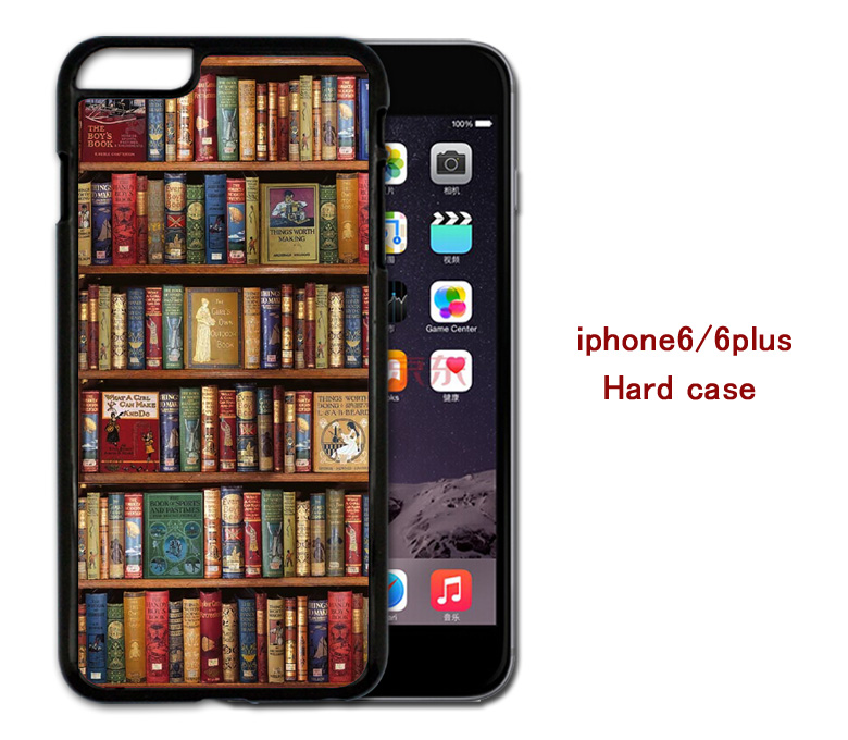 Library Bookcase Hard Case Cover For Iphone 4/4s/5/5s/6/6plus Case Samsung Galaxy S3/s4 /s5 Note2/3/4 Case