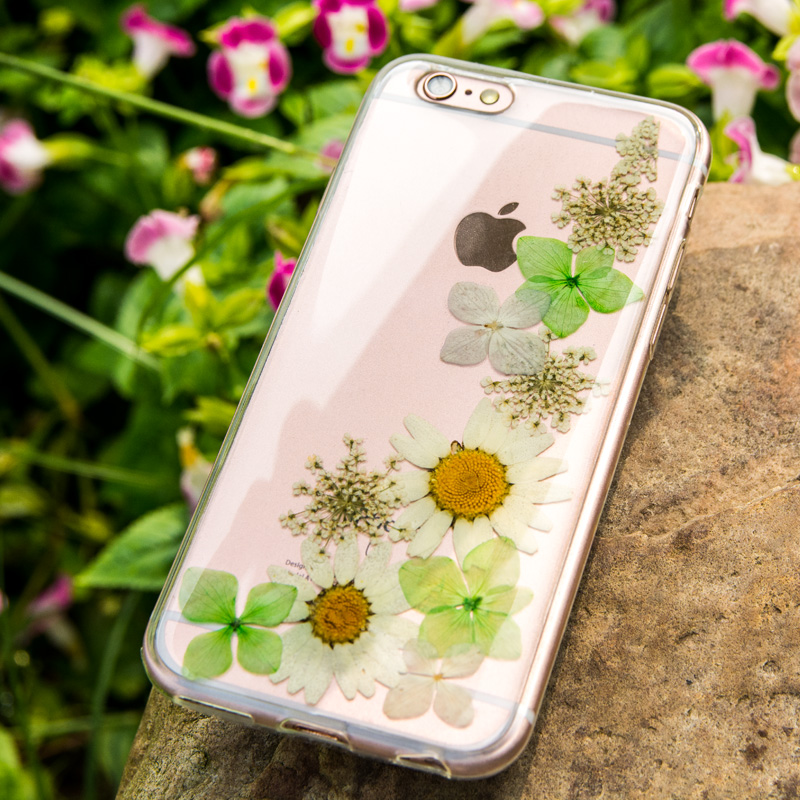 Real Pressed Flower Silicone Tpu Case Cover For Iphone 6/6s,iphone 6 Plus/6s Plus