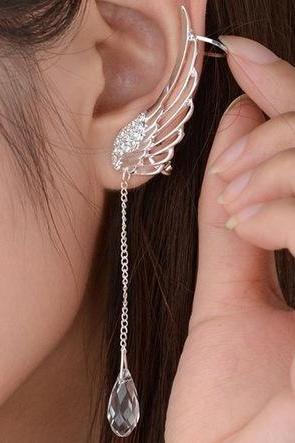Fashion Angel Wings Feather Earrings Ear Stud For Women