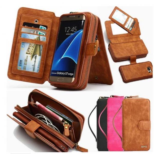 Fashion Multifunctional Detachable Zipper Wallet Case Handbag Pouch for iPhone &Samsung