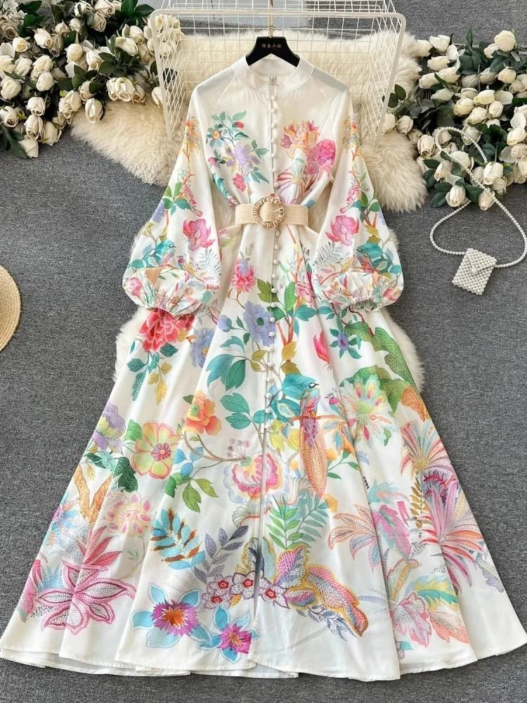 Embroidery Layered Floral Maxi Dresses